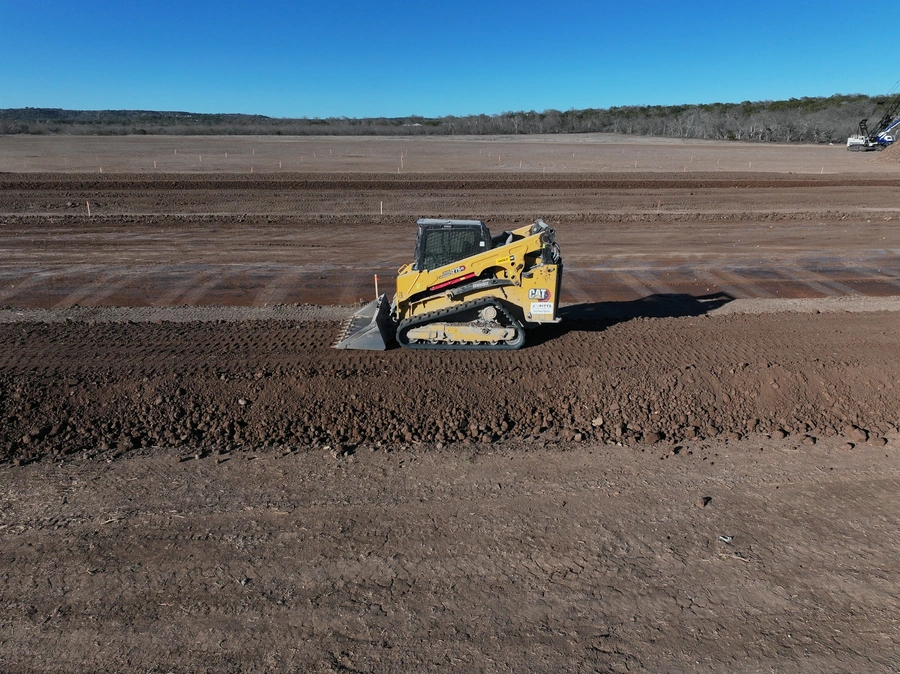 Kerr County Flood Center Point Laydown Yard Project construction in action