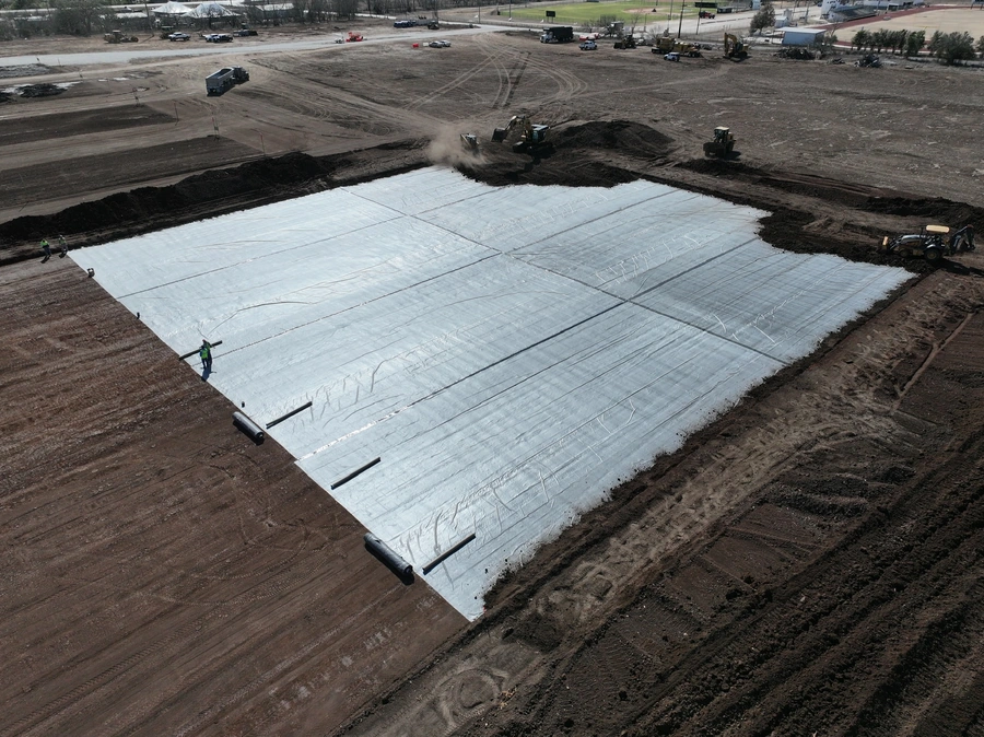 Kerr County Flood Center Point Laydown Yard Project construction in action