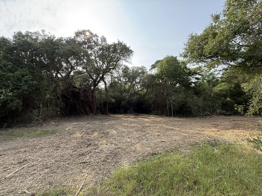 A large, open field with scattered trees and lush vegetation, indicating a rural or undeveloped area that is ripe for land improvement or construction.