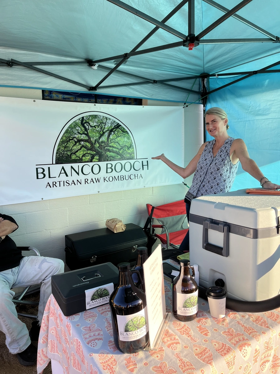 The Blanco Booch booth at the Blanco Farmers Market