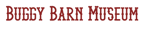 dark red buggy barn museum logo