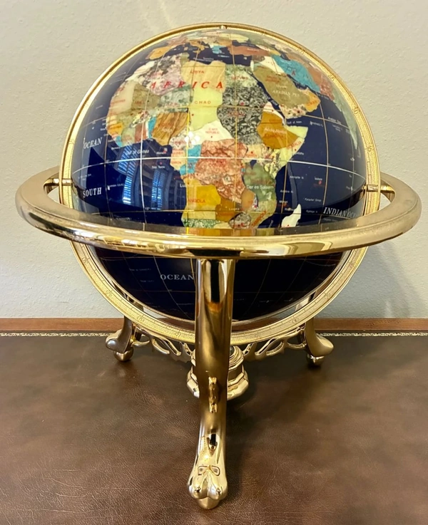 Antique World Globe with gold stand
