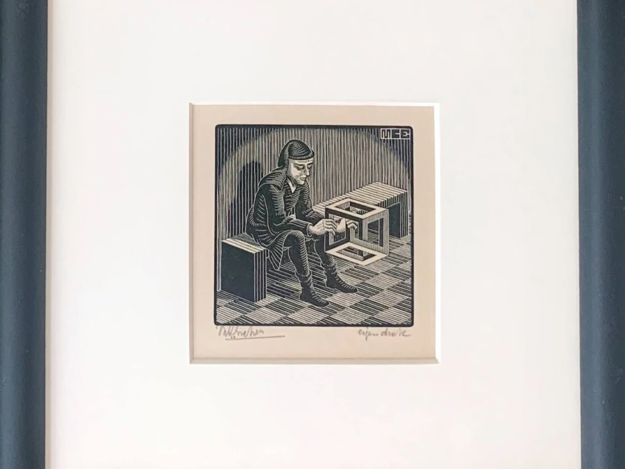Framed artwork in gallery setting