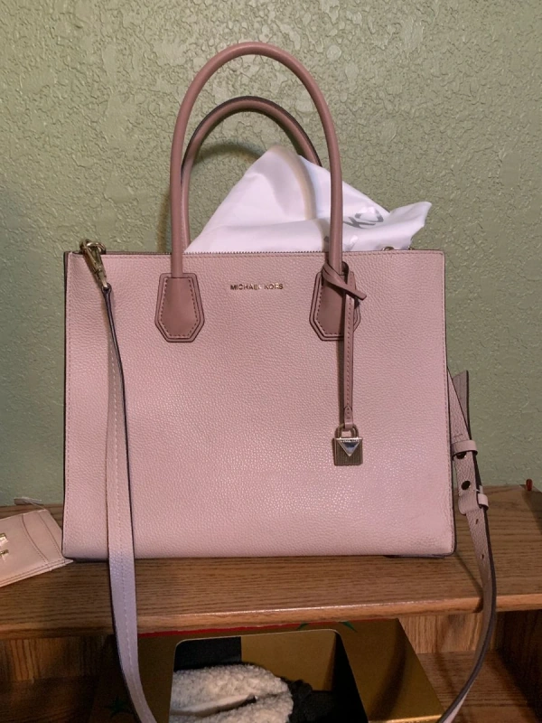 Pink designer handbag