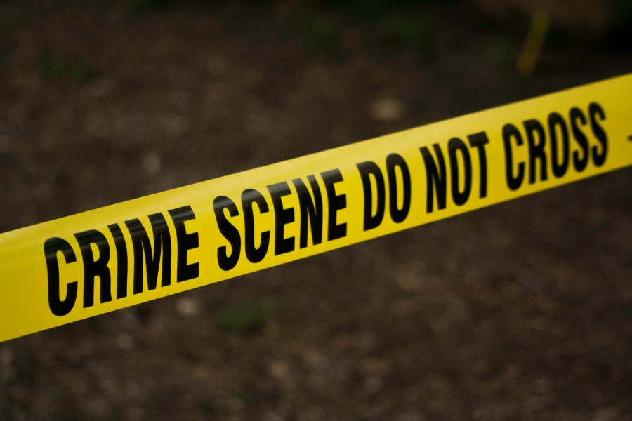 Crime scene tape symbolizing serious criminal investigations