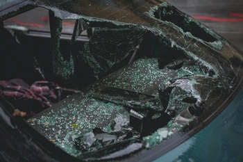 Broken car window