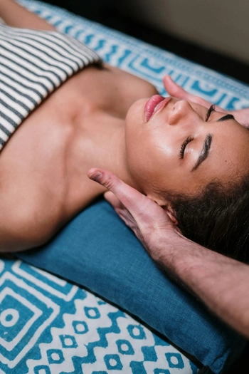 Therapist performing cranialsacral therapy