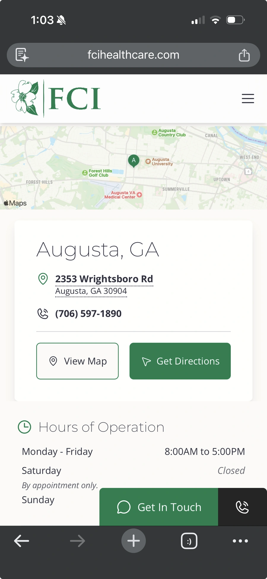 Family Care Inc's Augusta Location page