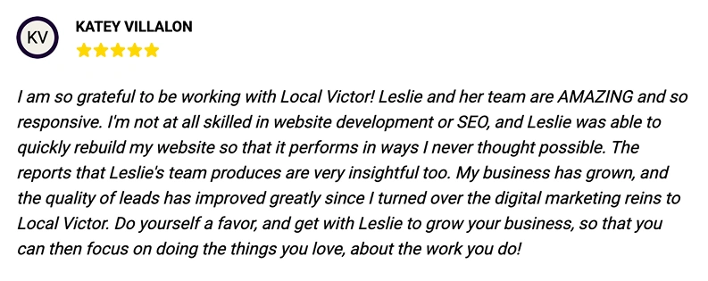Local Victor review from Katey Villalon