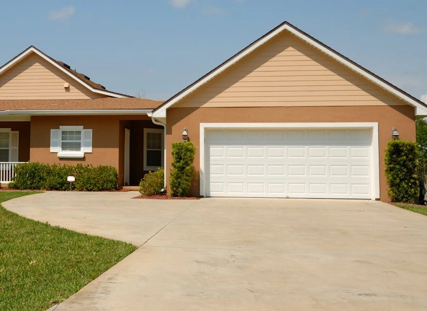 Driveway and garage of a suburban home