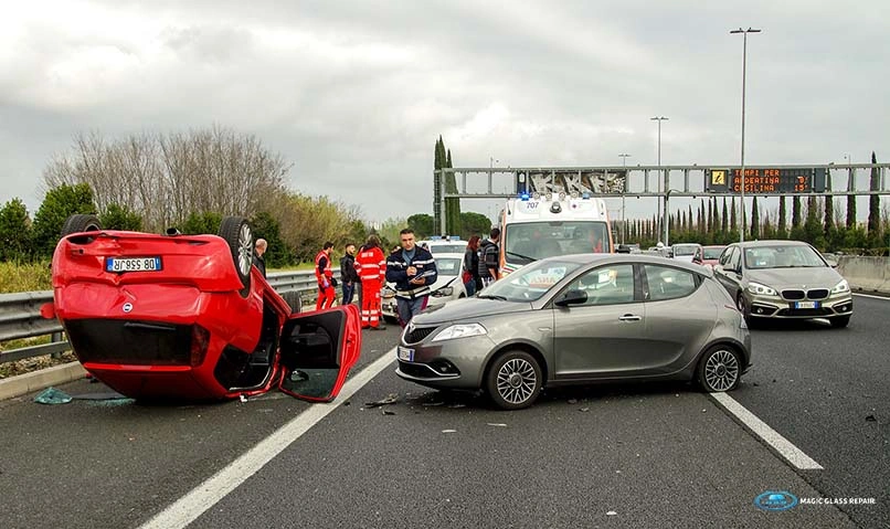 Aftermath of car accident