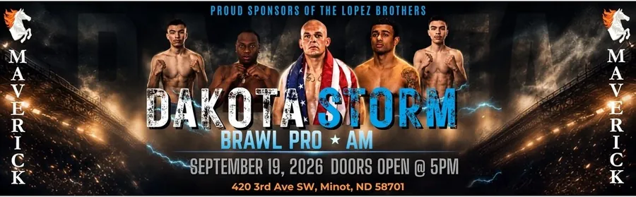Dakota Storm Brawl Pro and Am, September 19, 2026, proudly sponsored by Maverick Law Group