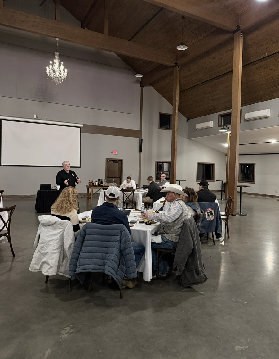 Brian Boppre presenting at the Whiskey Wine & Wills event