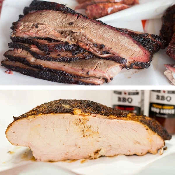 Half Brisket and Smoked Turkey