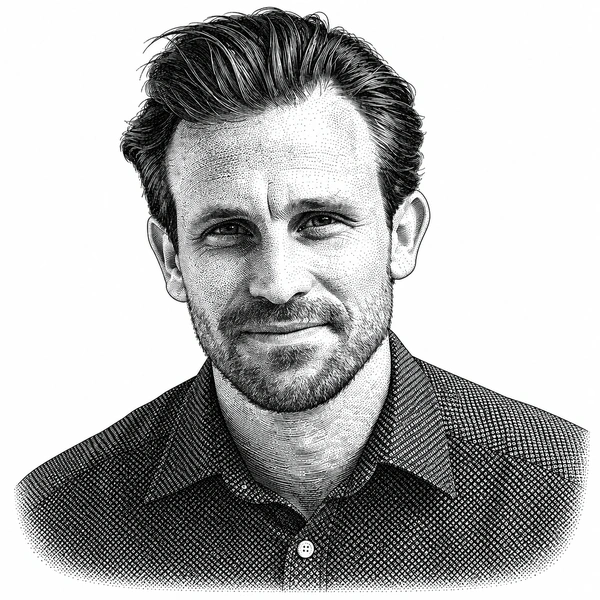 Editorial monochrome portrait treatment of Booth Fellers.