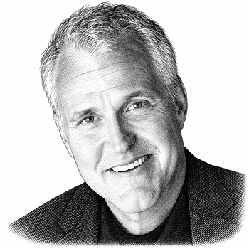 Editorial monochrome portrait treatment of Dave Evans.