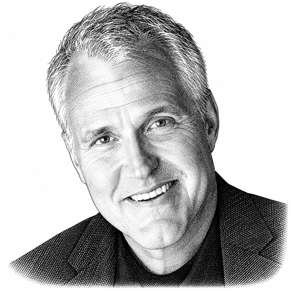 Editorial monochrome portrait treatment of Dave Evans.