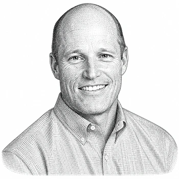 Editorial monochrome portrait treatment of Mike Betzer.
