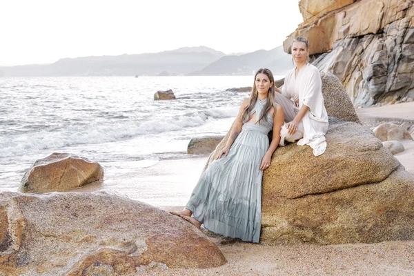 Concetta and Anna at the Selva Womens Wellness Retreat Beach Location