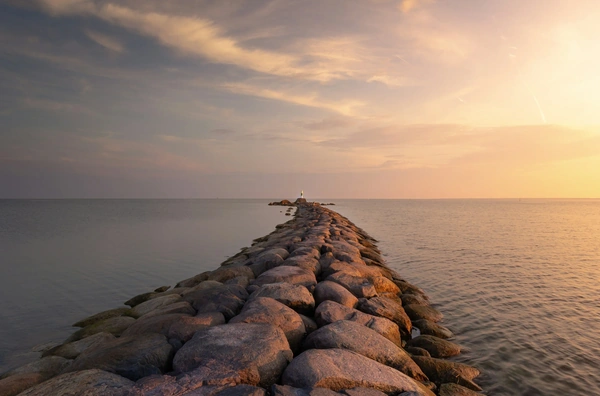 Rock path out to sea