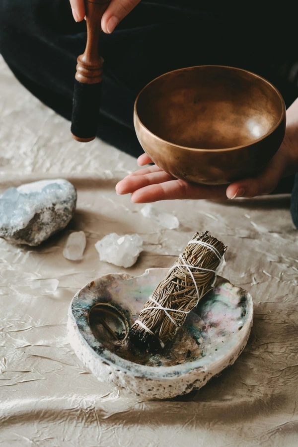 Sound bowl and incense