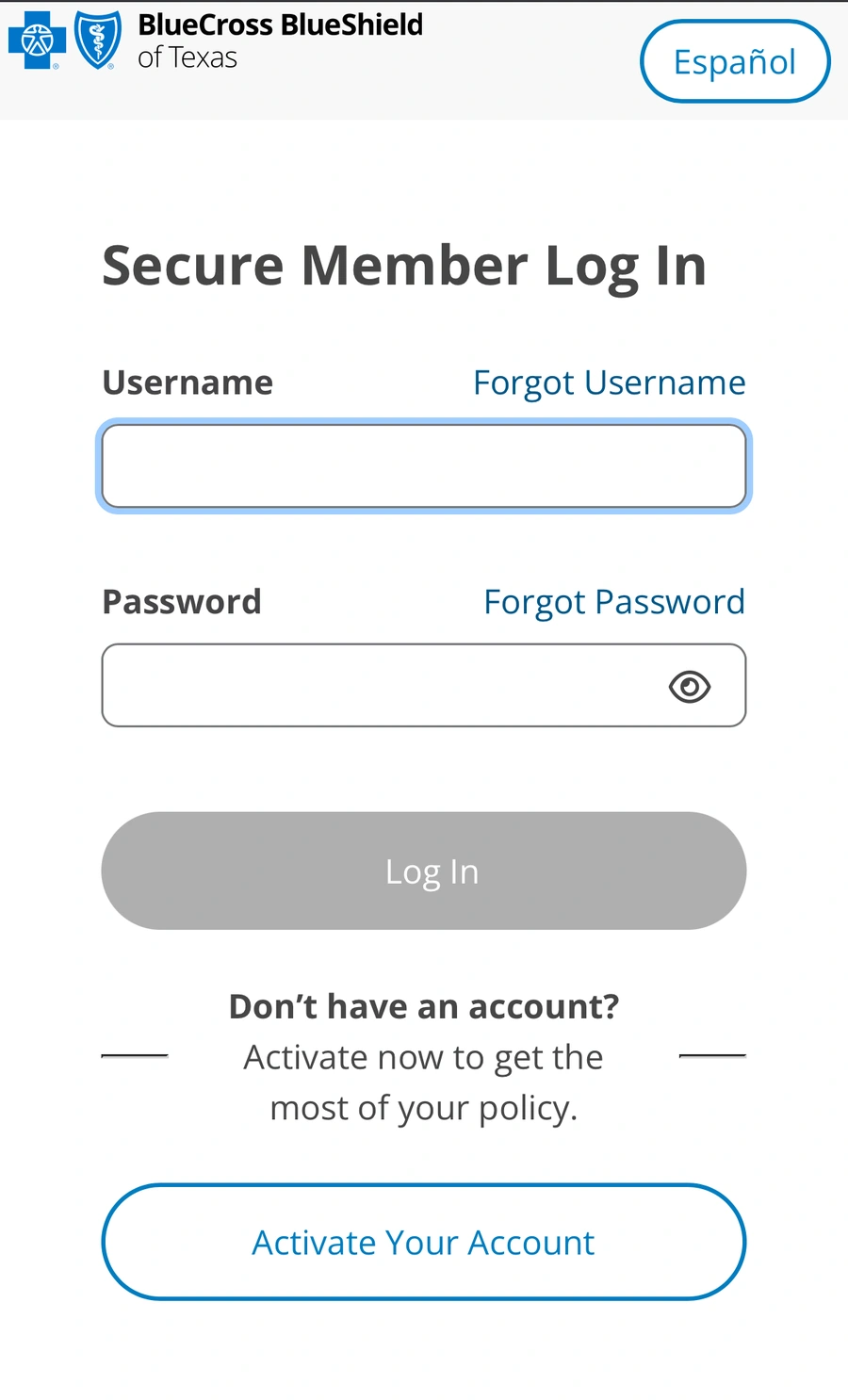 Example insurance portal login
