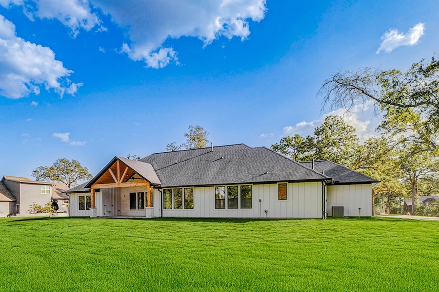 Back Exterior of Garret Circle Custom Home in Bellville TX