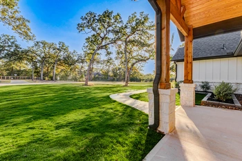 View from front porch of Bellville custom home