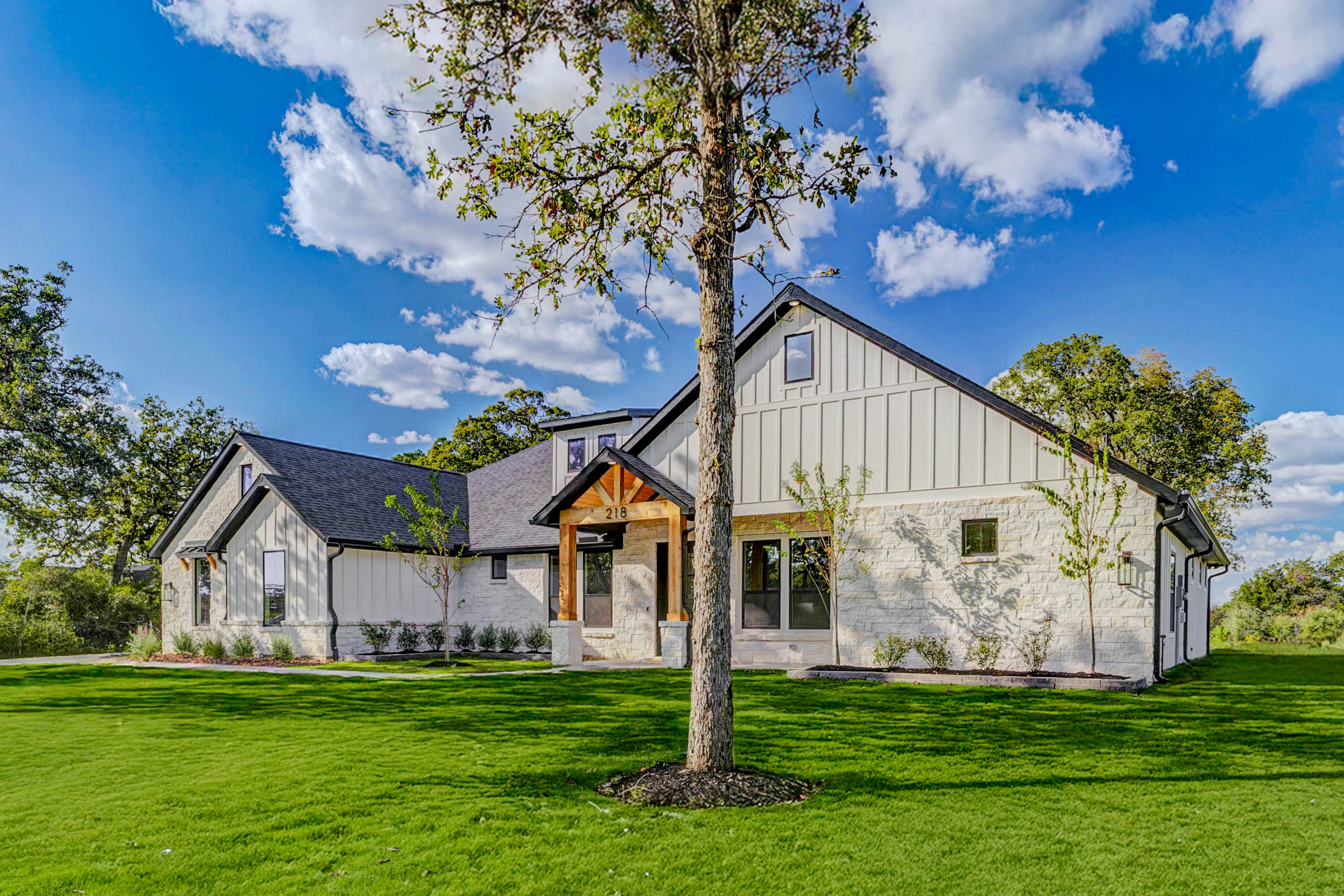 Front of the home from the right of Garret Circle Custom Home in Bellville TX