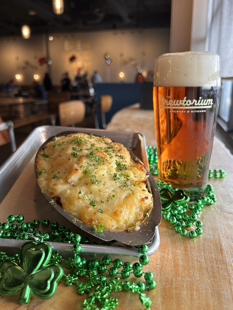 The Brewtorium Shepherd's Pie & Fannie Clary's Red Ale for St. Patrick's Day