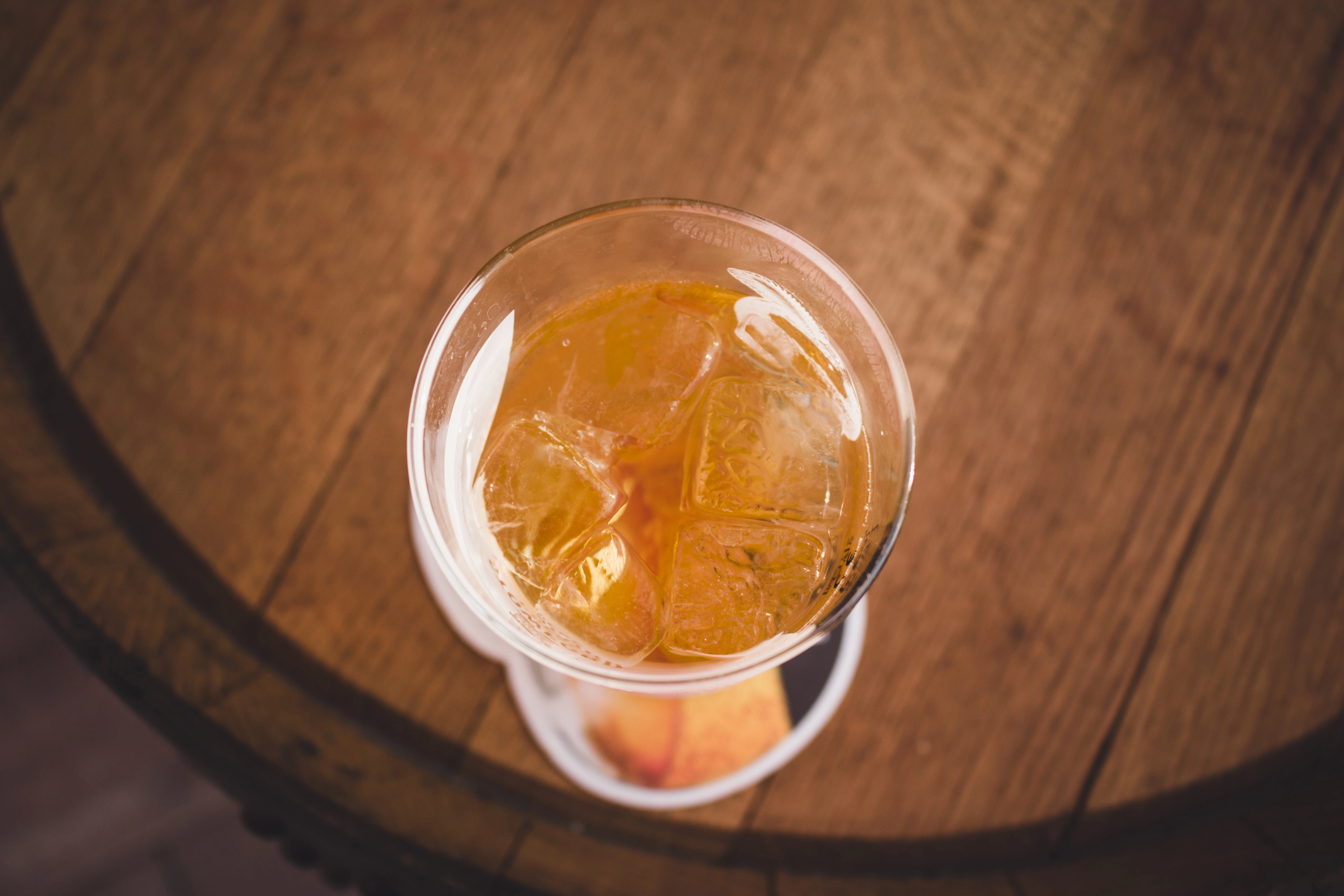 View of a glass of cider from the top
