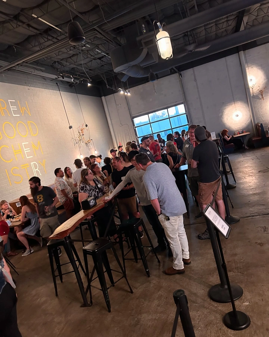 Versatile event space at Brewtorium with flexible seating arrangements, modern lighting, and a welcoming atmosphere for any occasion