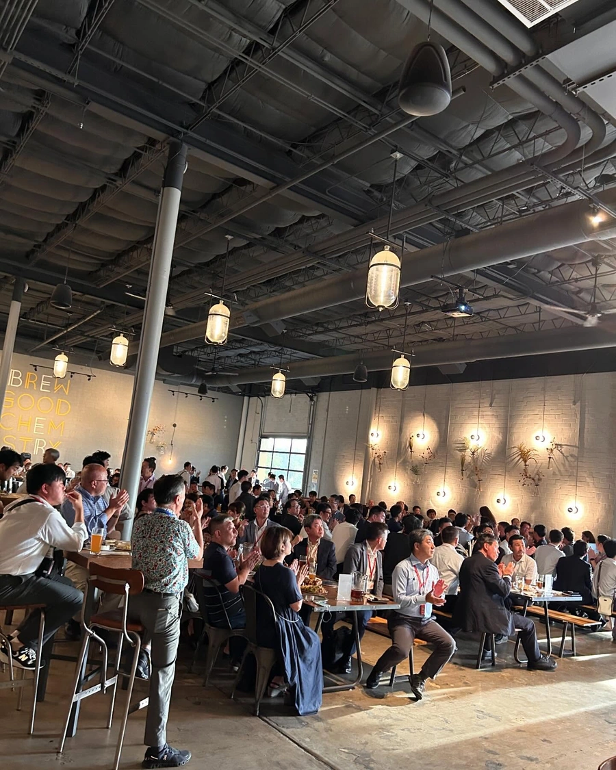 Bright and airy event space at Brewtorium with floor-to-ceiling windows, modern furnishings, and a flexible layout for any event