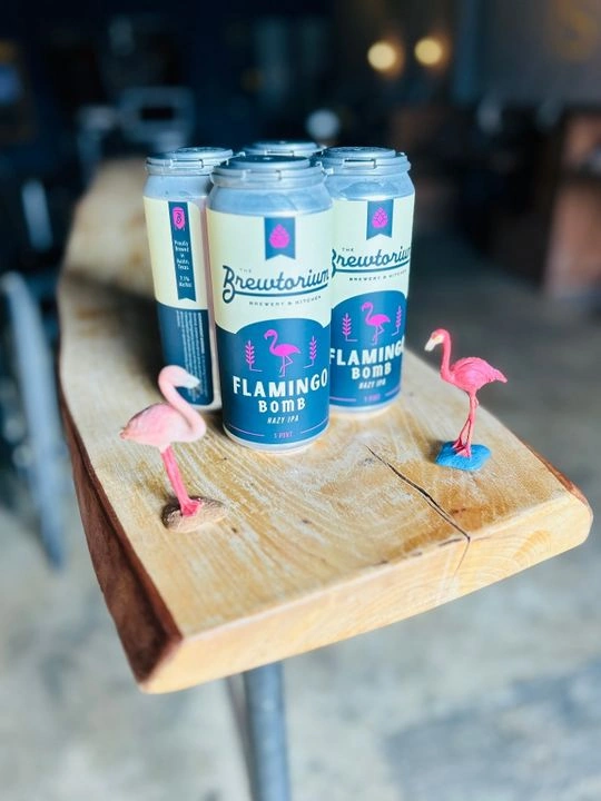 Flamingo Bomb 4-pack of beer-to-go options at the The Brewtorium