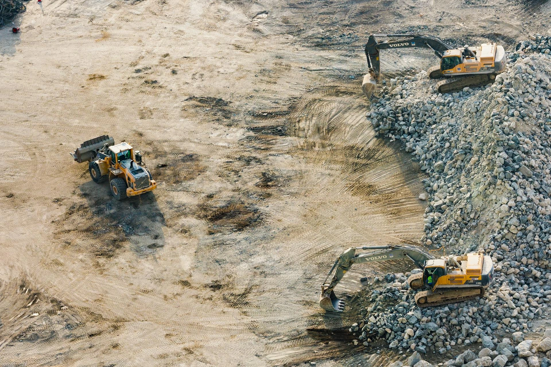 Photo of rock excavation in action