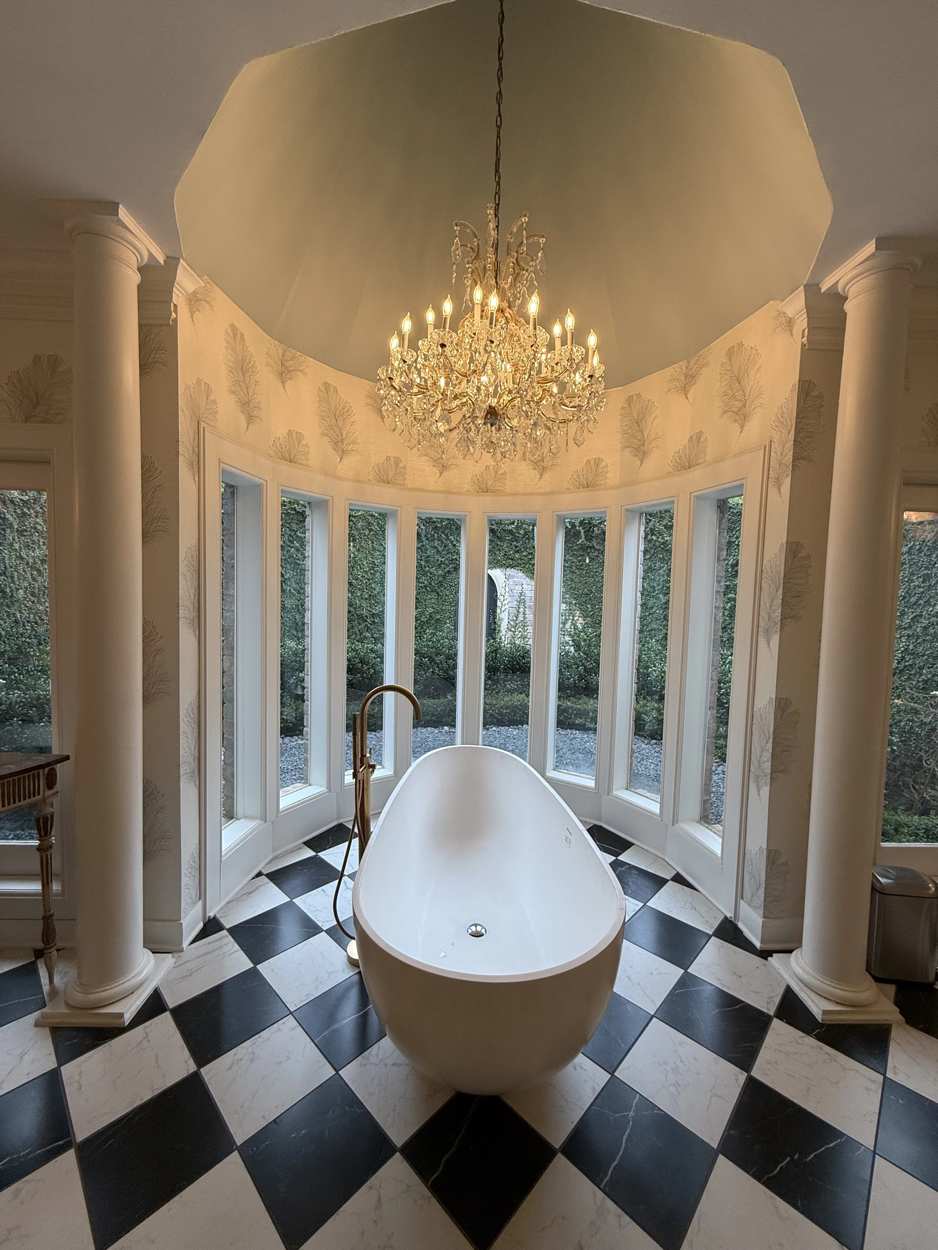 Tile work in a bathroom