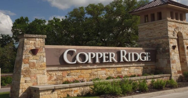 Copper Ridge Neighborhood sign at entrance of community