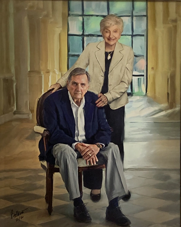 Painting of the matriach and patriarch of the Buescher family
