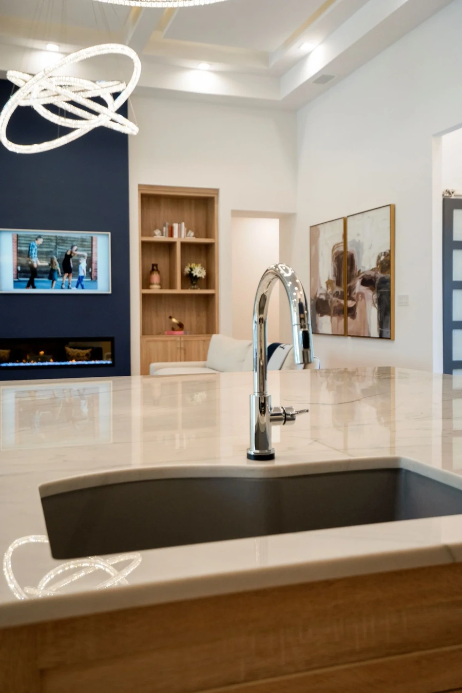 Sink in a high end luxury kitchen