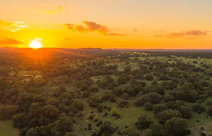 Sunsest over Southerland Community development land