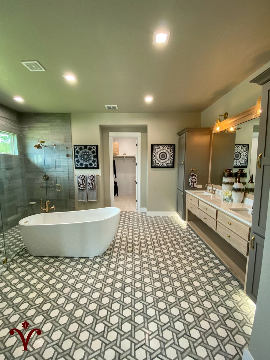 Example of a Vintage Luxury Builders custom build bathroom
