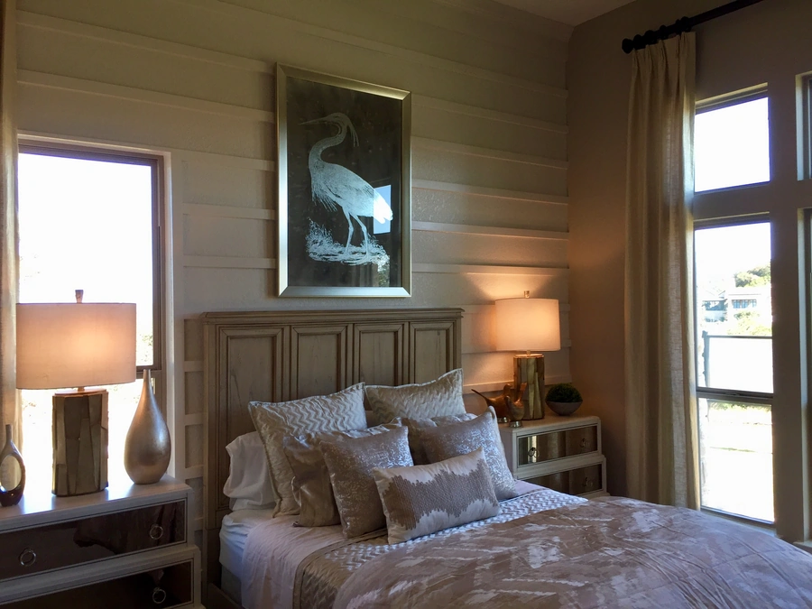 Example of Vintage Luxury Bedroom in a custom built home