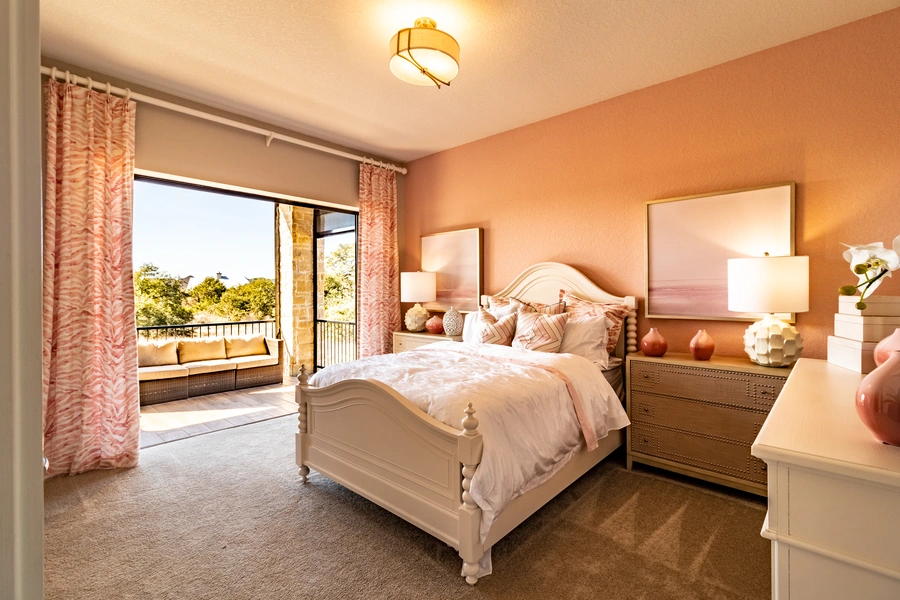 Example of Vintage Luxury Bedroom in a custom built home