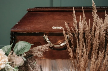 Casket at funeral